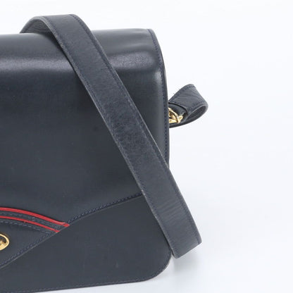 Gucci Vintage Leather Shoulder Bag Crossbody Navy — view 2