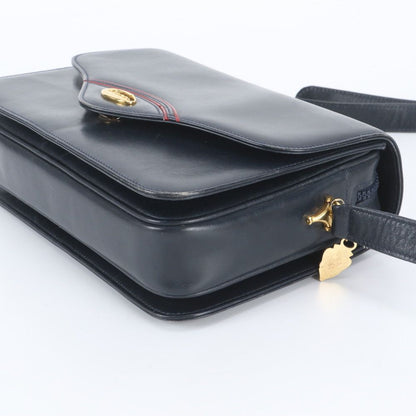 Gucci Vintage Leather Shoulder Bag Crossbody Navy — view 4