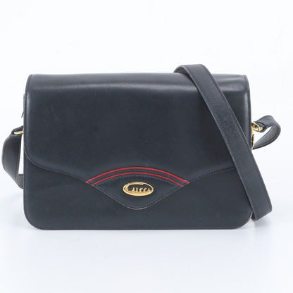 Gucci Vintage Leather Shoulder Bag Crossbody Navy