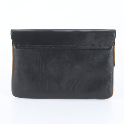 Celine Carriage Leather Clutch Pouch Business Black — view 2