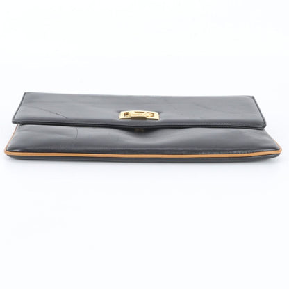 Celine Carriage Leather Clutch Pouch Business Black — view 5