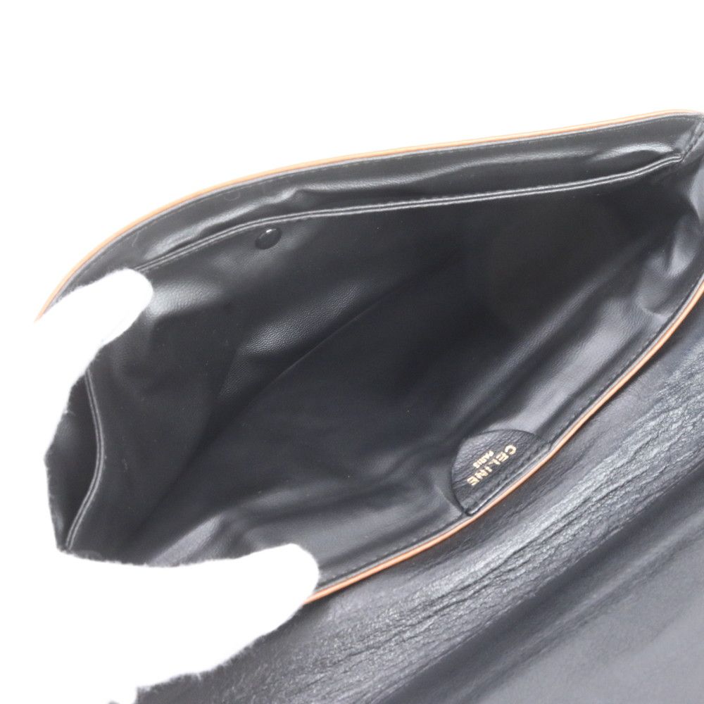 Celine Carriage Leather Clutch Pouch Business Black — view 6