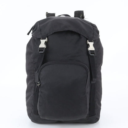 Prada Tessuto Nylon Triangle Logo Backpack Shoulder Bag Black