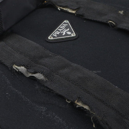 Prada Tessuto Nylon Triangle Logo Backpack Shoulder Bag Black — view 7