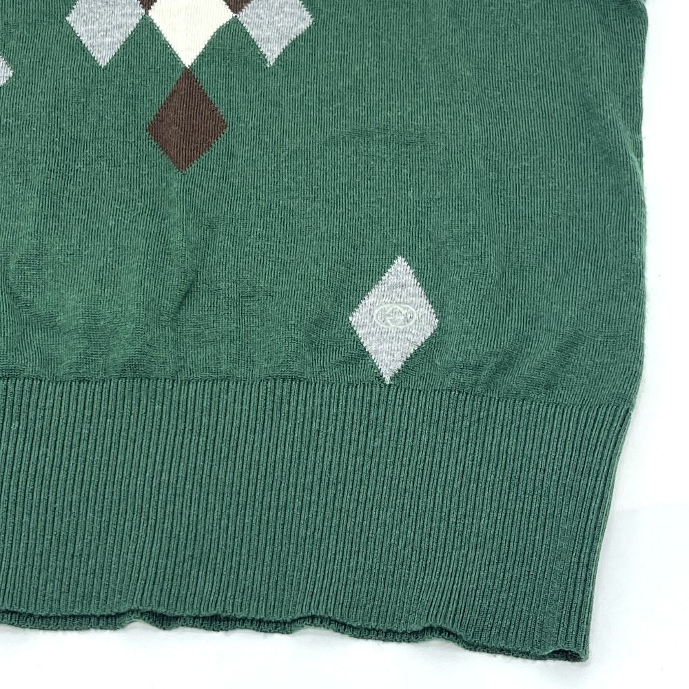 Gucci Polo Shirt Diamond Pattern Argyle Sweater Cotton Green — view 7