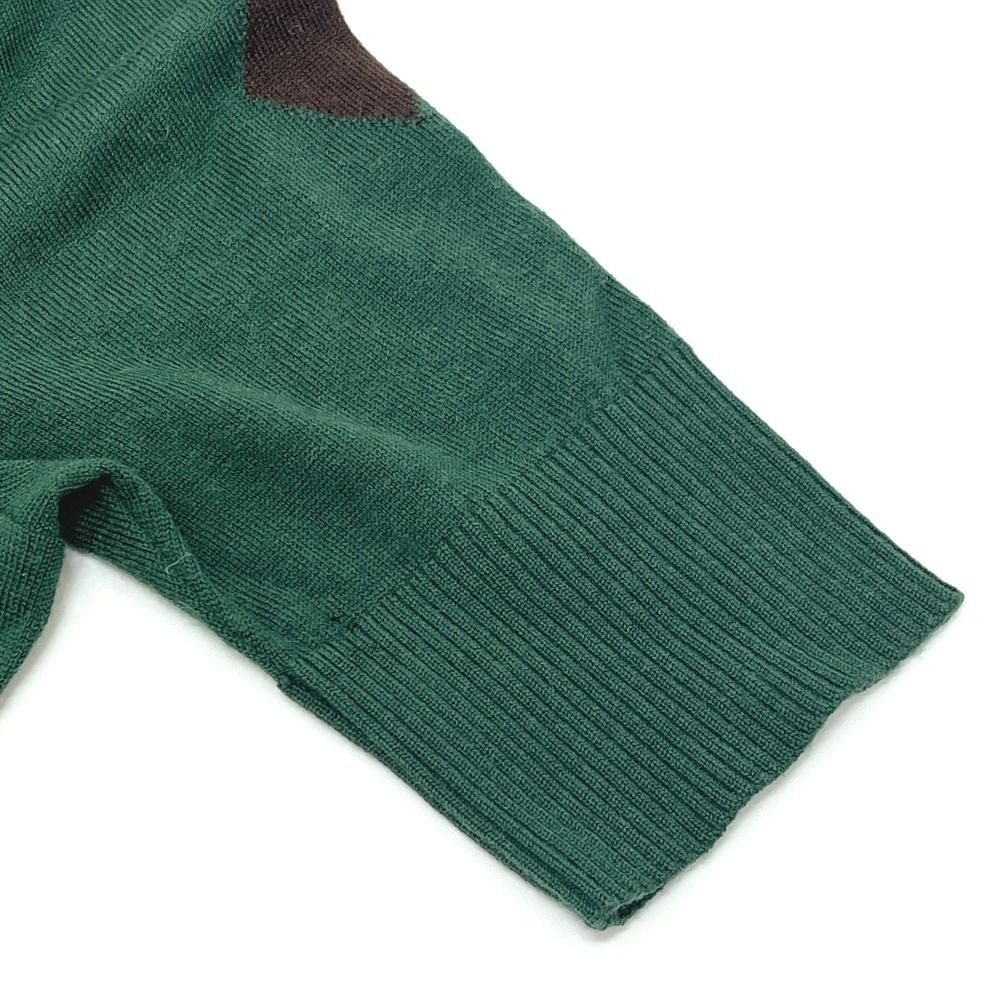 Gucci Polo Shirt Diamond Pattern Argyle Sweater Cotton Green — view 5