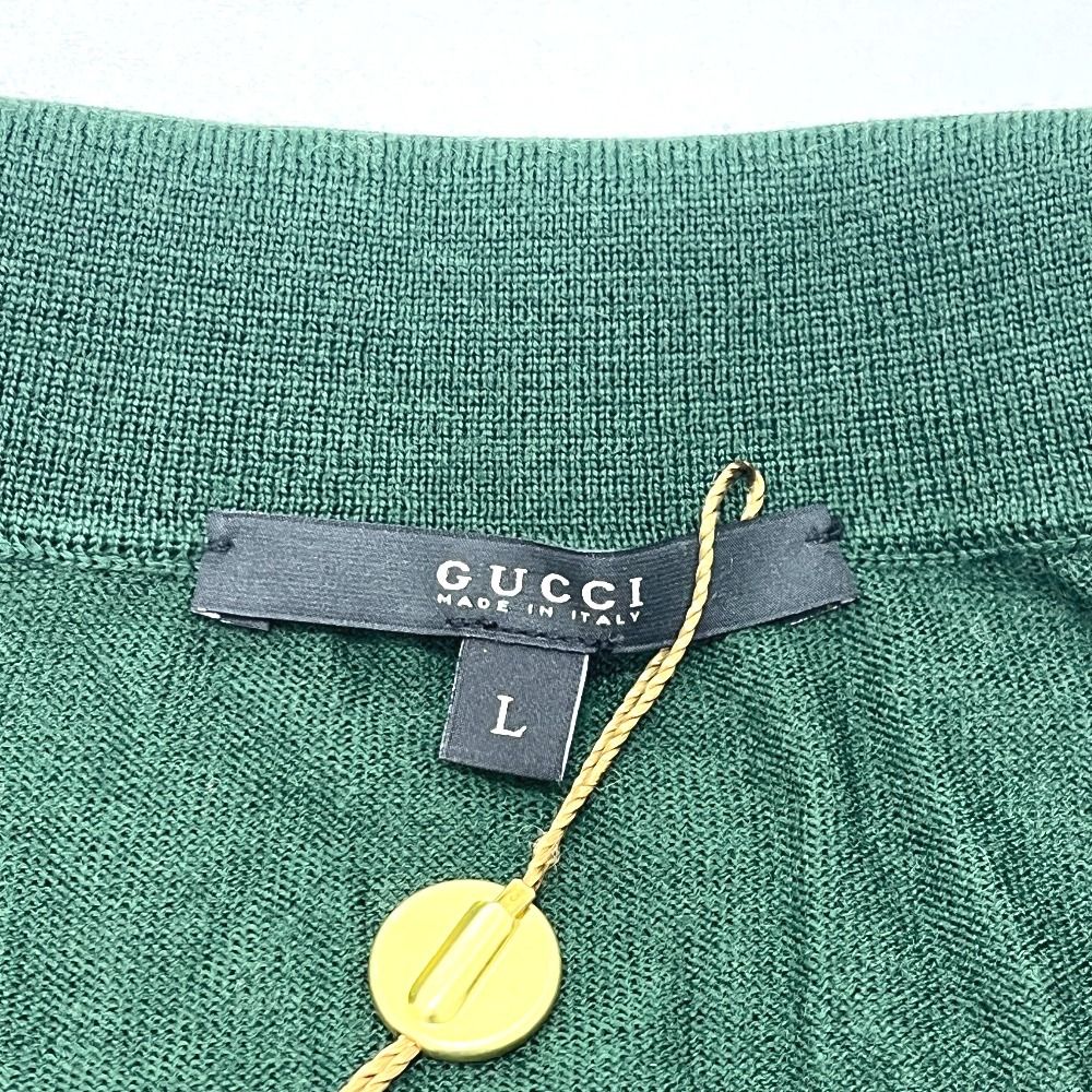 Gucci Polo Shirt Diamond Pattern Argyle Sweater Cotton Green — view 6