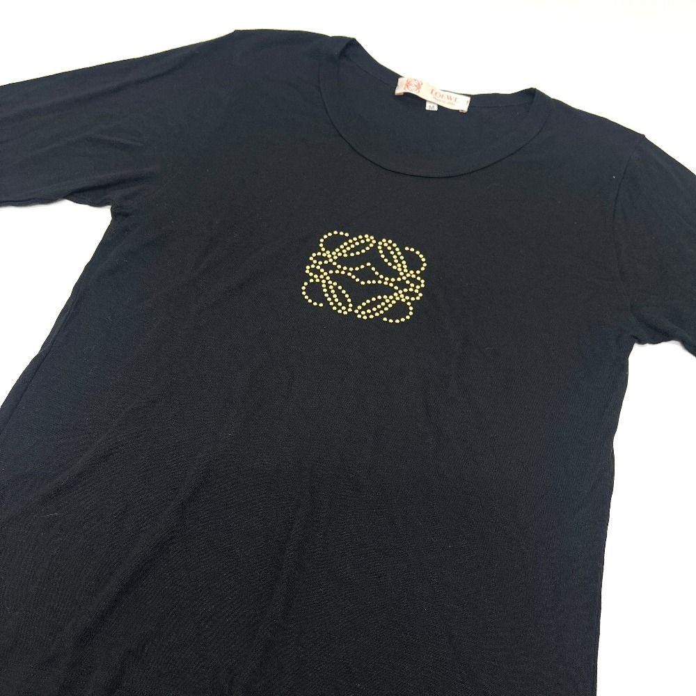 Loewe Knit Gold Studs Anagram Logo Cotton Black Sweater — view 3
