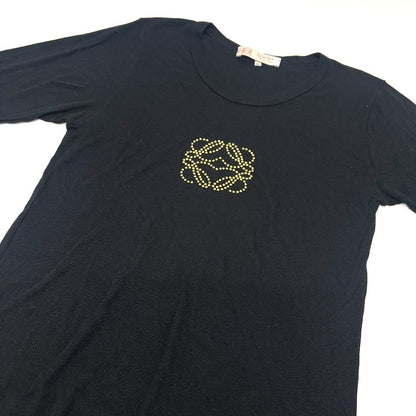 Loewe Knit Gold Studs Anagram Logo Cotton Black Sweater — view 3