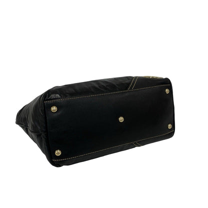 Gucci New Brit GG Logo Leather Shoulder Bag Tote Black — view 7