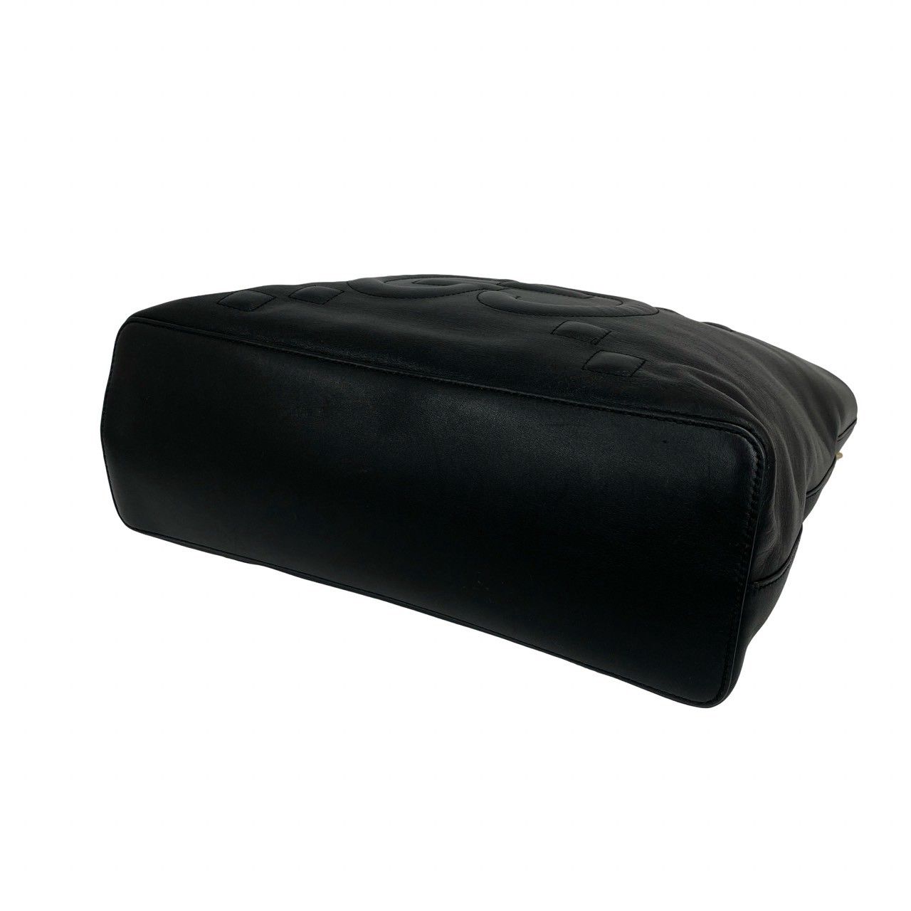 Gucci GG Logo Leather Chain Tote Shoulder Bag Black — view 8