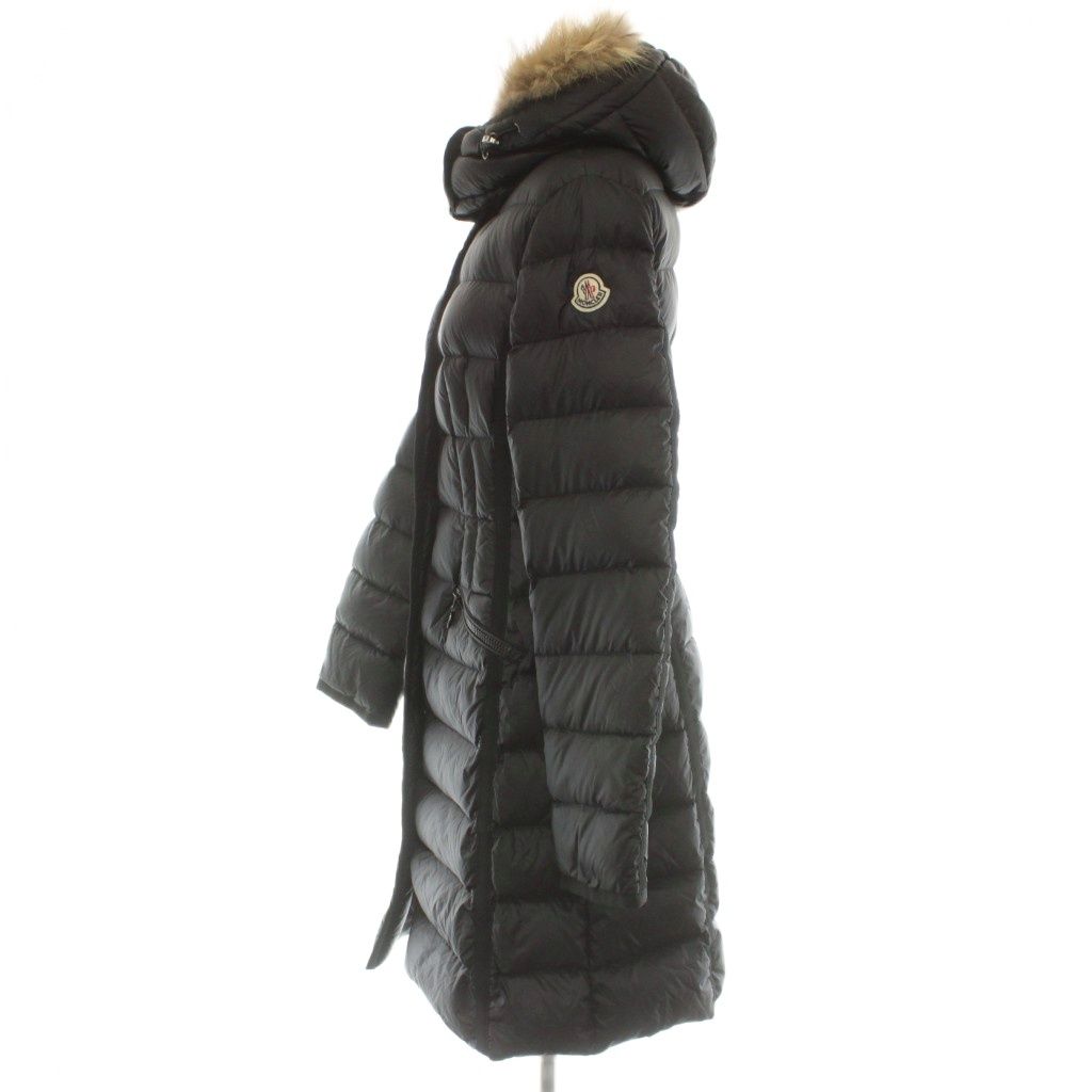 Moncler Hermifur Down Coat Outer Hood Black 0 — view 3