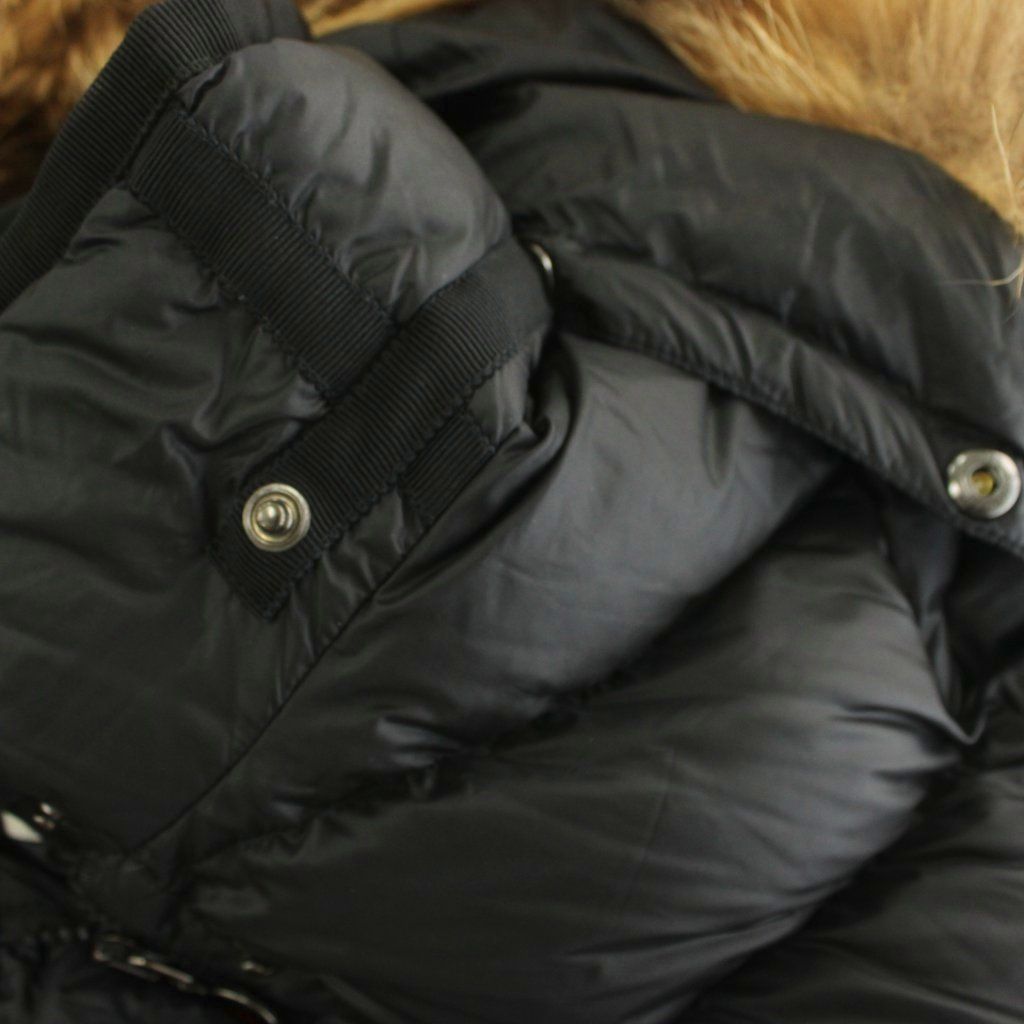 Moncler Hermifur Down Coat Outer Hood Black 0 — view 6
