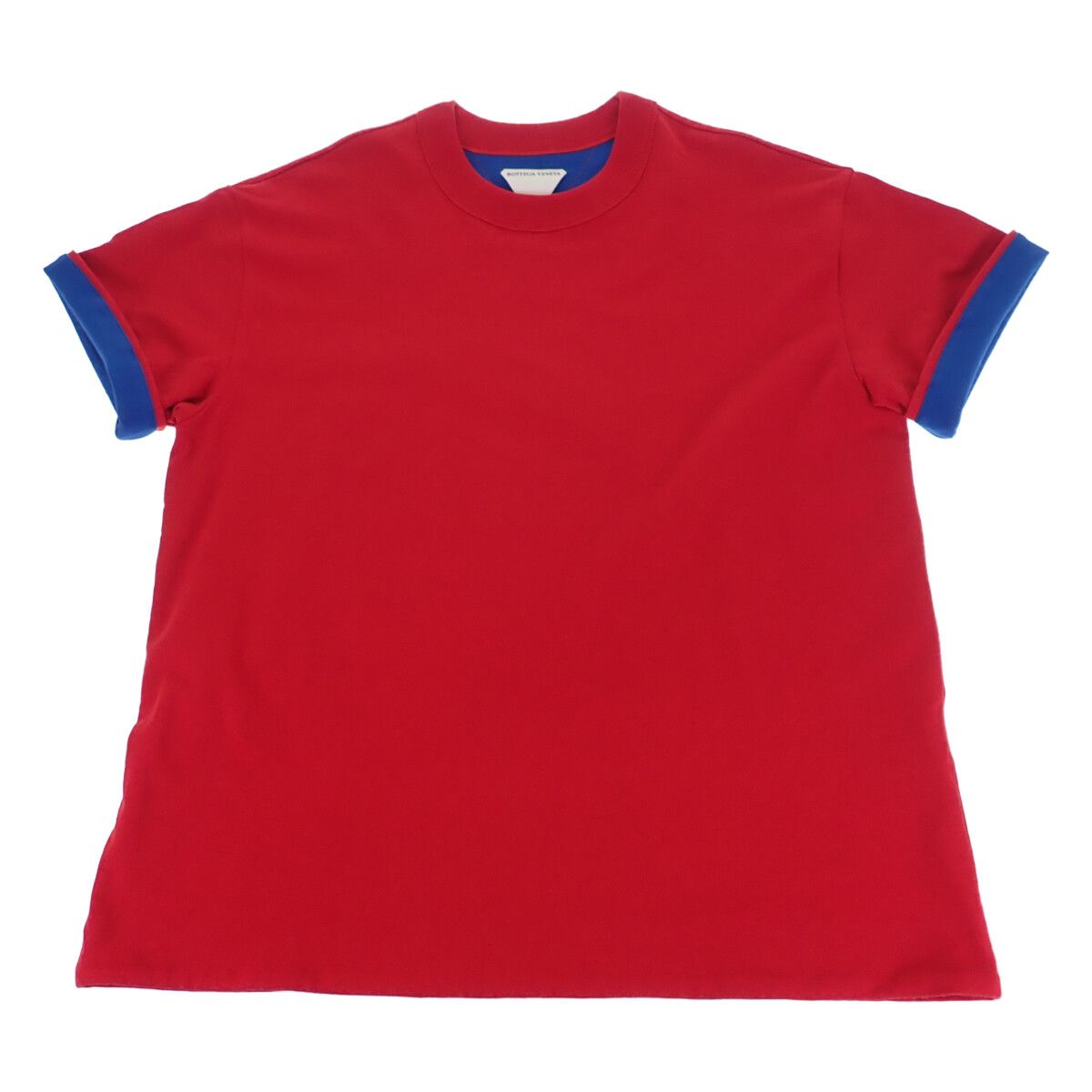 Bottega Veneta Double Layer Short Sleeve T-Shirt Cotton Red Blue S — view 3