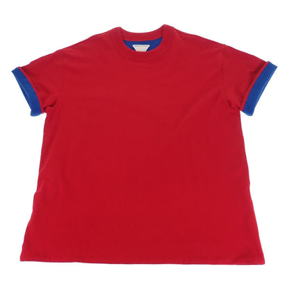 Bottega Veneta Double Layer Short Sleeve T-Shirt Cotton Red Blue S — view 3