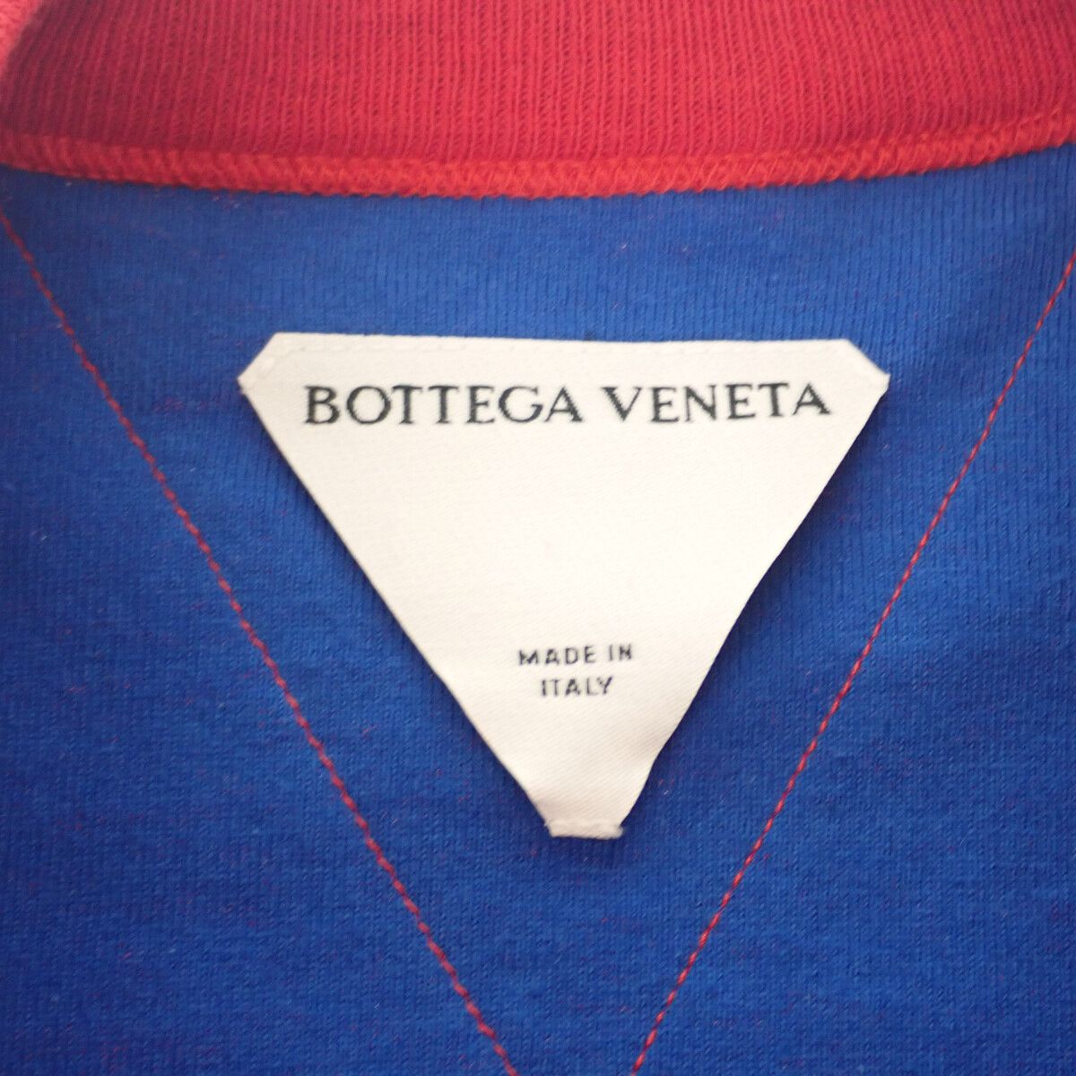 Bottega Veneta Double Layer Short Sleeve T-Shirt Cotton Red Blue S — view 5