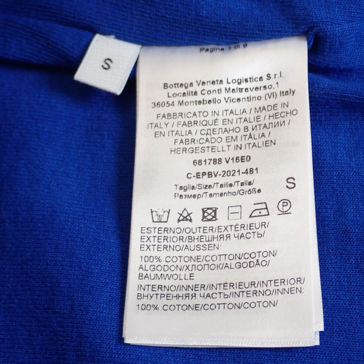 Bottega Veneta Double Layer Short Sleeve T-Shirt Cotton Red Blue S — view 6