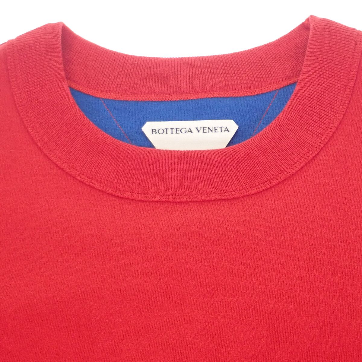 Bottega Veneta Double Layer Short Sleeve T-Shirt Cotton Red Blue S — view 4
