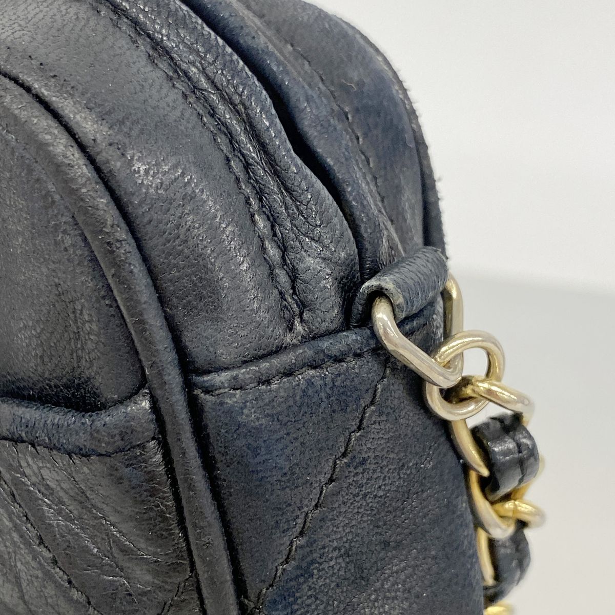 Chanel Shoulder Bag Quilted Lambskin Black Gold — view 7