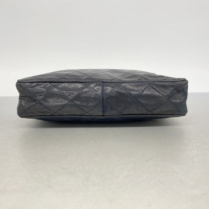 Chanel Shoulder Bag Quilted Lambskin Black Gold — view 3