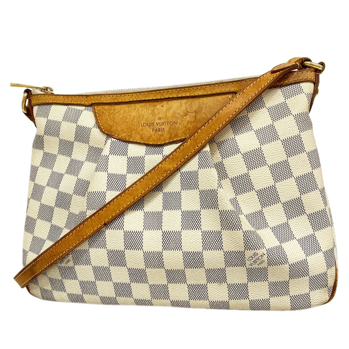 Louis Vuitton Shoulder Bag Damier Azur Siracusa White