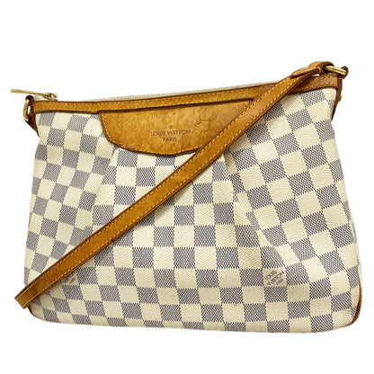 Louis Vuitton Shoulder Bag Damier Azur Siracusa White