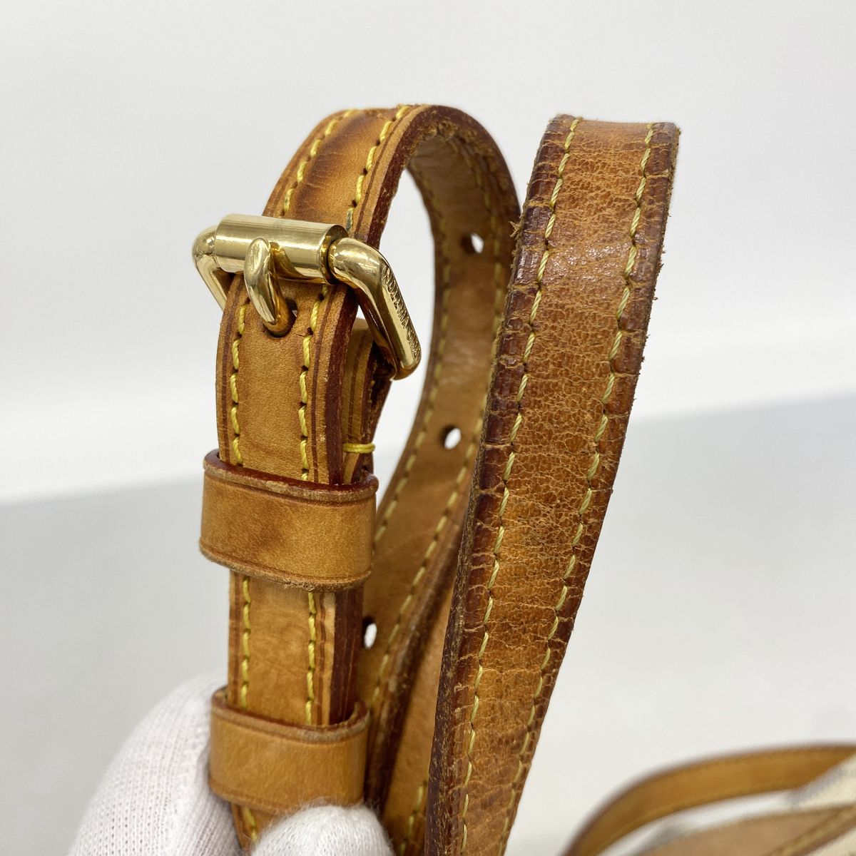 Louis Vuitton Shoulder Bag Damier Azur Siracusa White — view 6