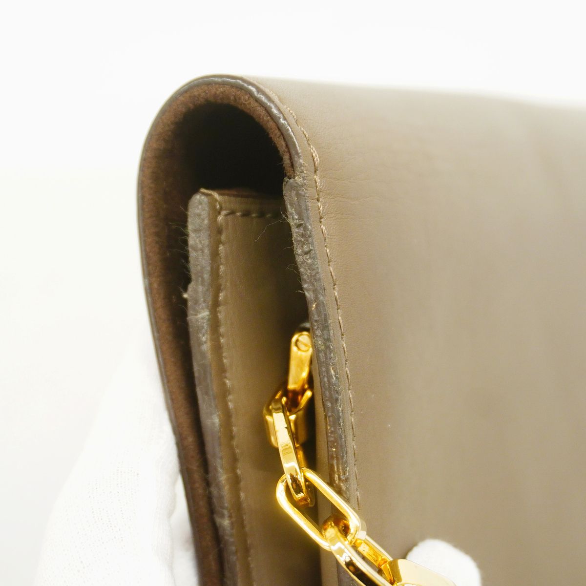 Louis Vuitton Shoulder Bag Calfskin Pochette Louise GM Granit — view 7