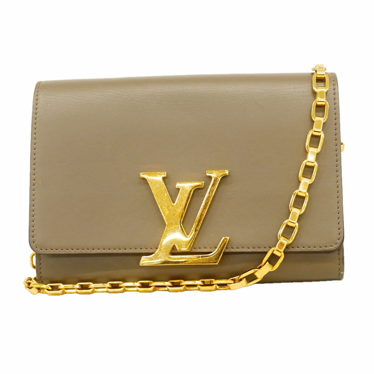 Louis Vuitton Shoulder Bag Calfskin Pochette Louise GM Granit
