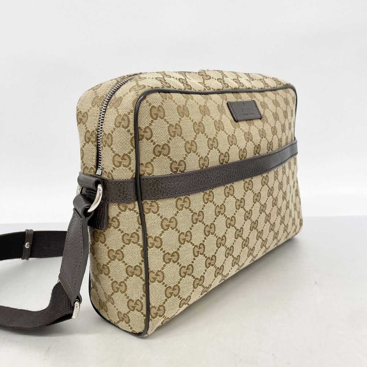 Gucci Shoulder Bag GG Canvas Beige Silver — view 2