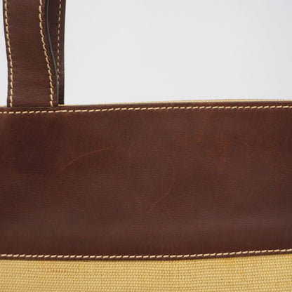 Chanel Tote Bag Canvas Beige Brown Gold — view 7