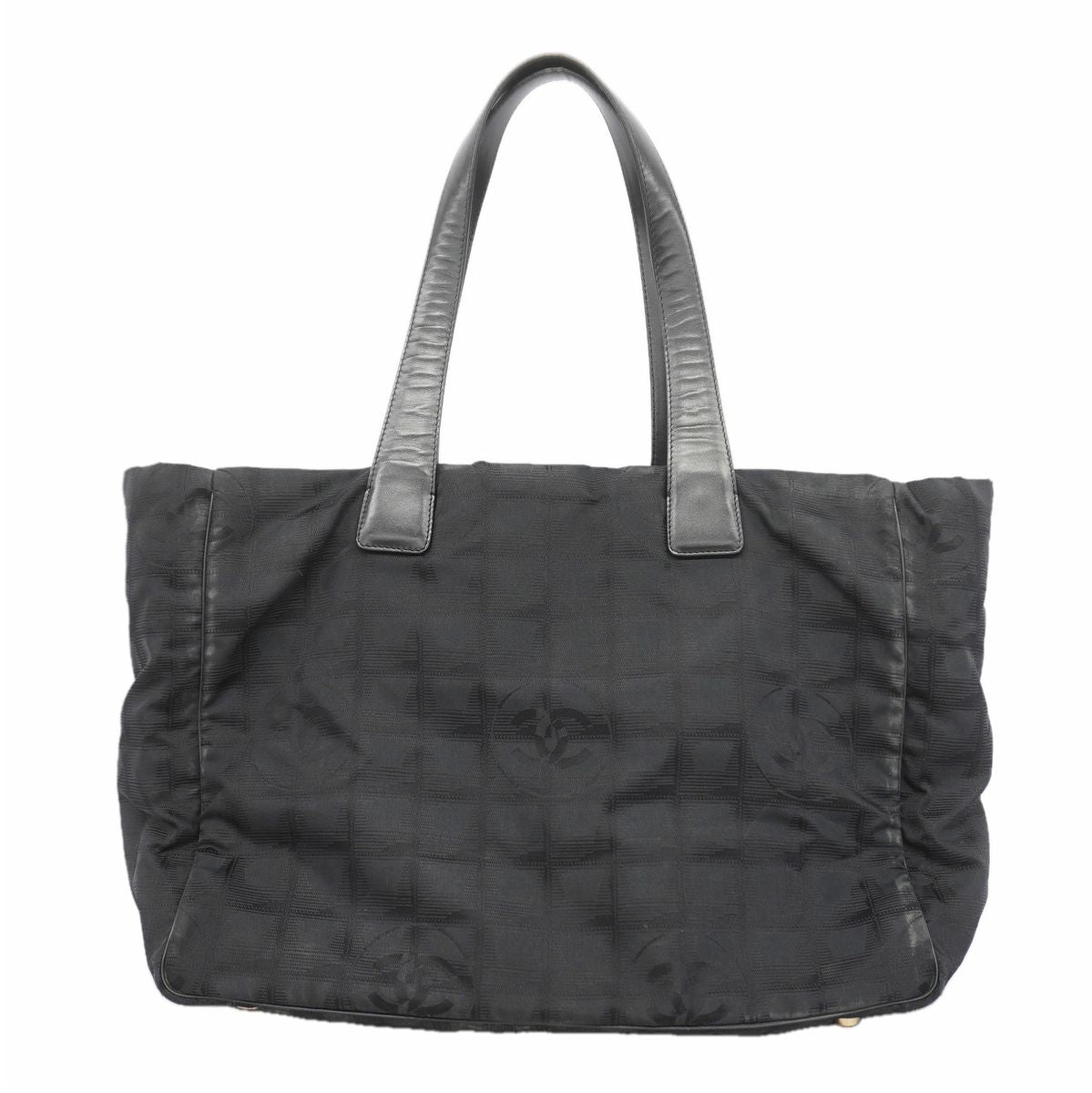 Chanel Tote Bag New Travel Nylon Black Champagne Gold