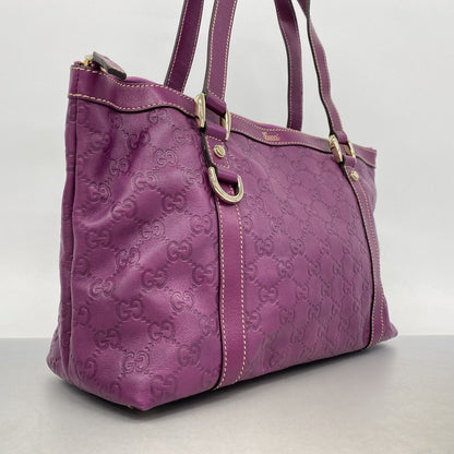 Gucci Tote Bag Guccissima Leather Purple Champagne Gold — view 2