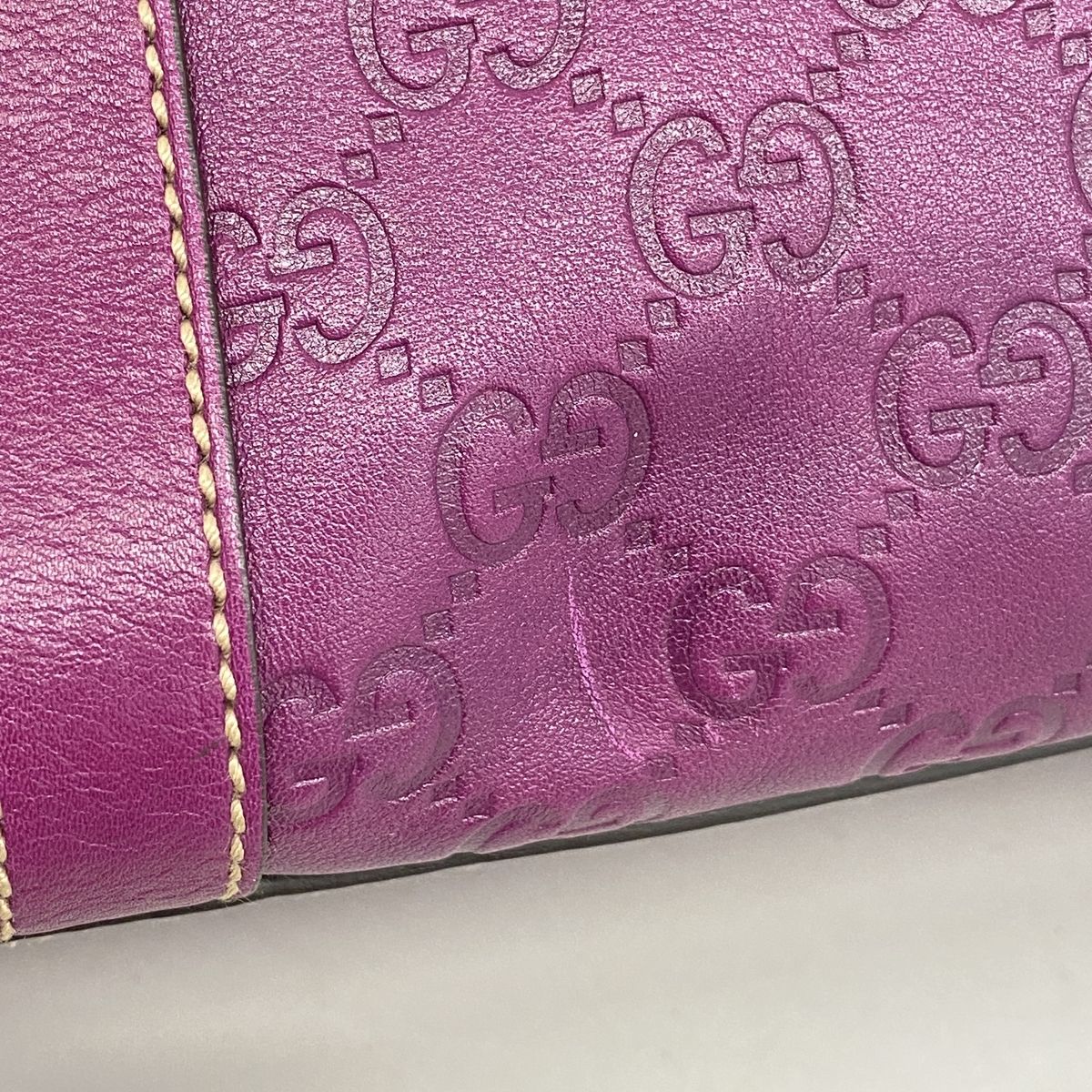 Gucci Tote Bag Guccissima Leather Purple Champagne Gold — view 7