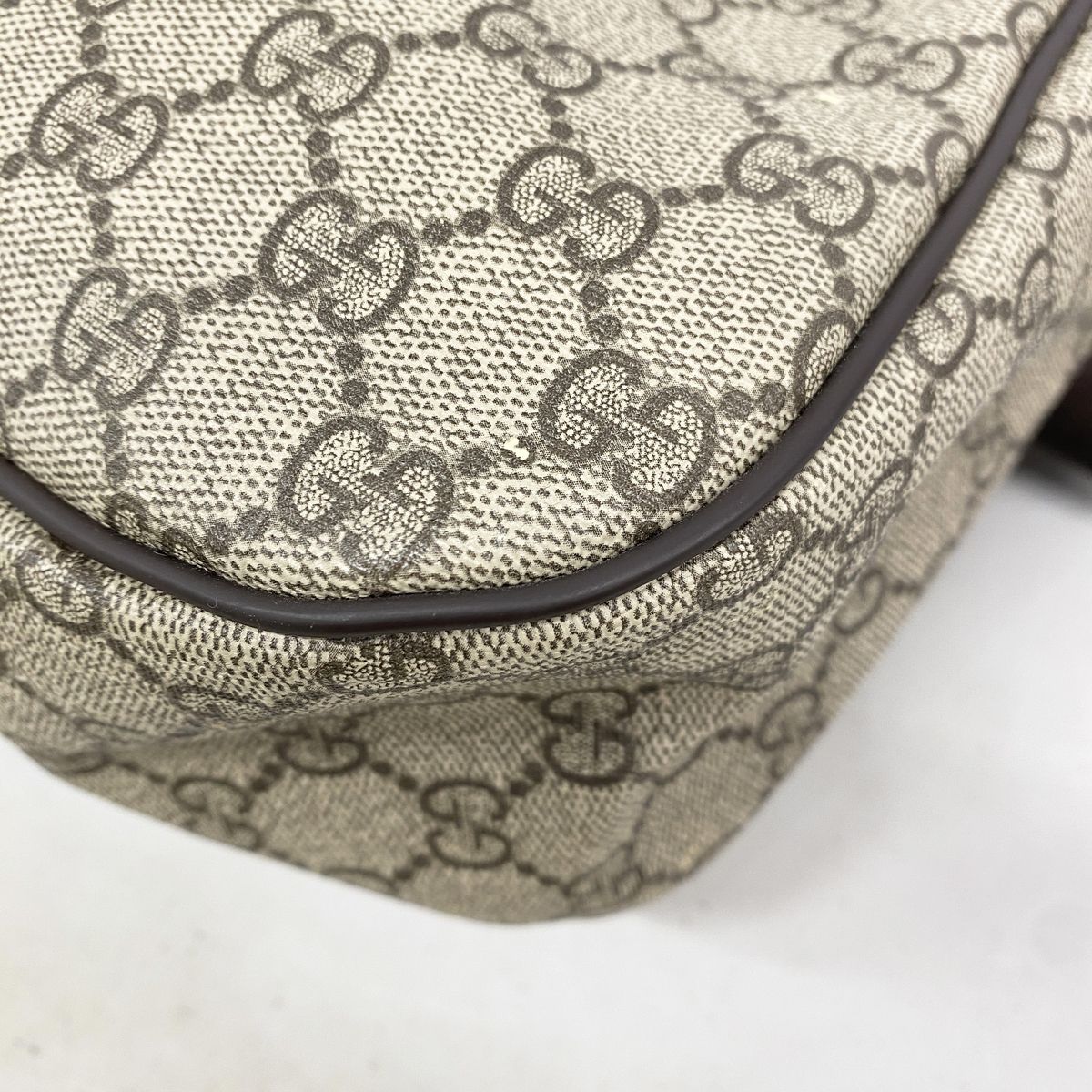 Gucci Shoulder Bag GG Supreme Brown Champagne Gold — view 6