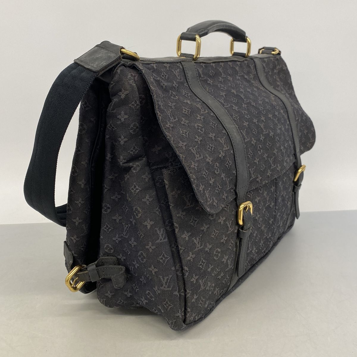 Louis Vuitton Handbag Monogram Mini Denise Blue 2-Way Bag — view 2