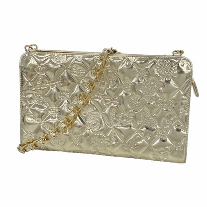 Chanel Shoulder Bag Icon Patent Leather Champagne Gold
