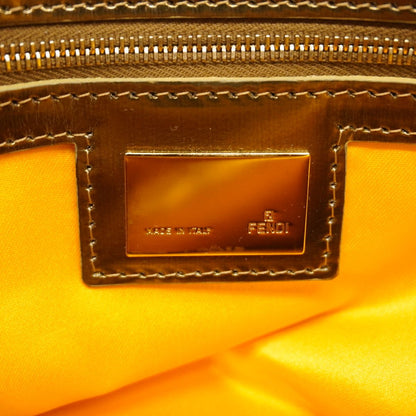 Fendi Handbag Zucchino Mamma Bucket Nylon Canvas Beige Brown Champagne Gold — view 5