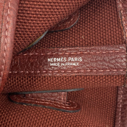 Hermes Tote Bag Petite Ceinture Toile H Red Silver — view 5