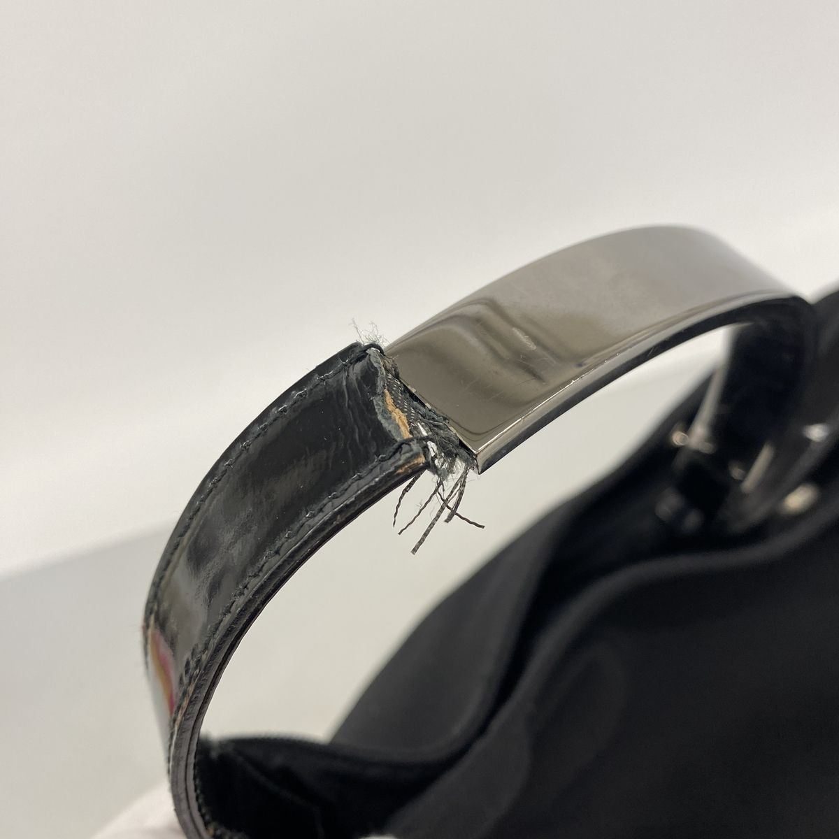 Gucci Shoulder Bag Canvas Black Silver — view 6