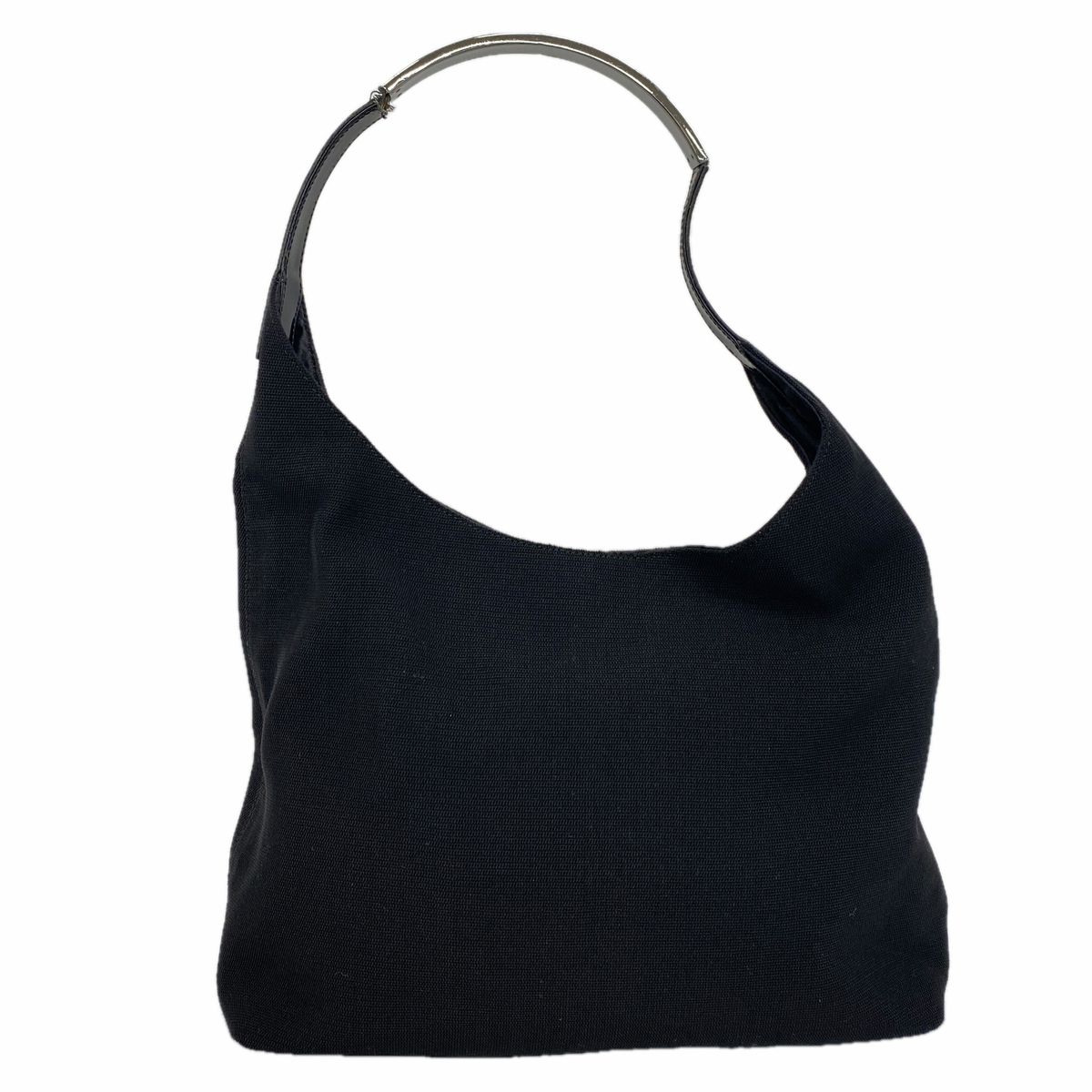 Gucci Shoulder Bag Canvas Black Silver