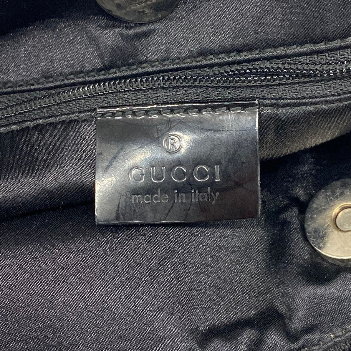 Gucci Shoulder Bag Canvas Black Silver — view 5