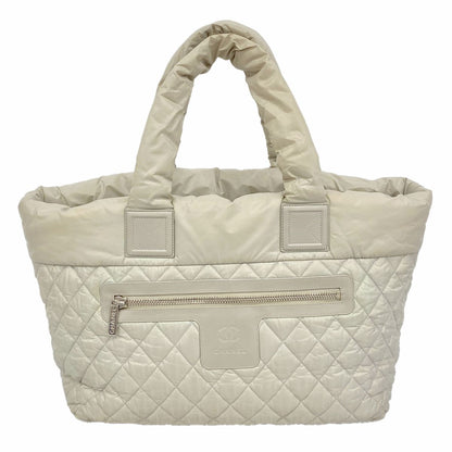 Chanel Tote Bag Coco Cocoon Nylon Gray Silver