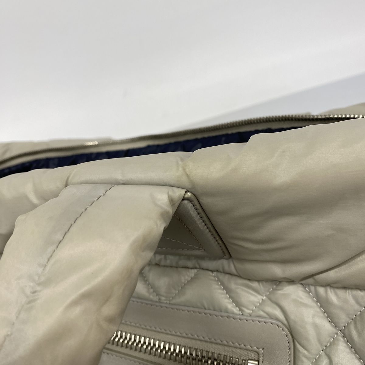 Chanel Tote Bag Coco Cocoon Nylon Gray Silver — view 8