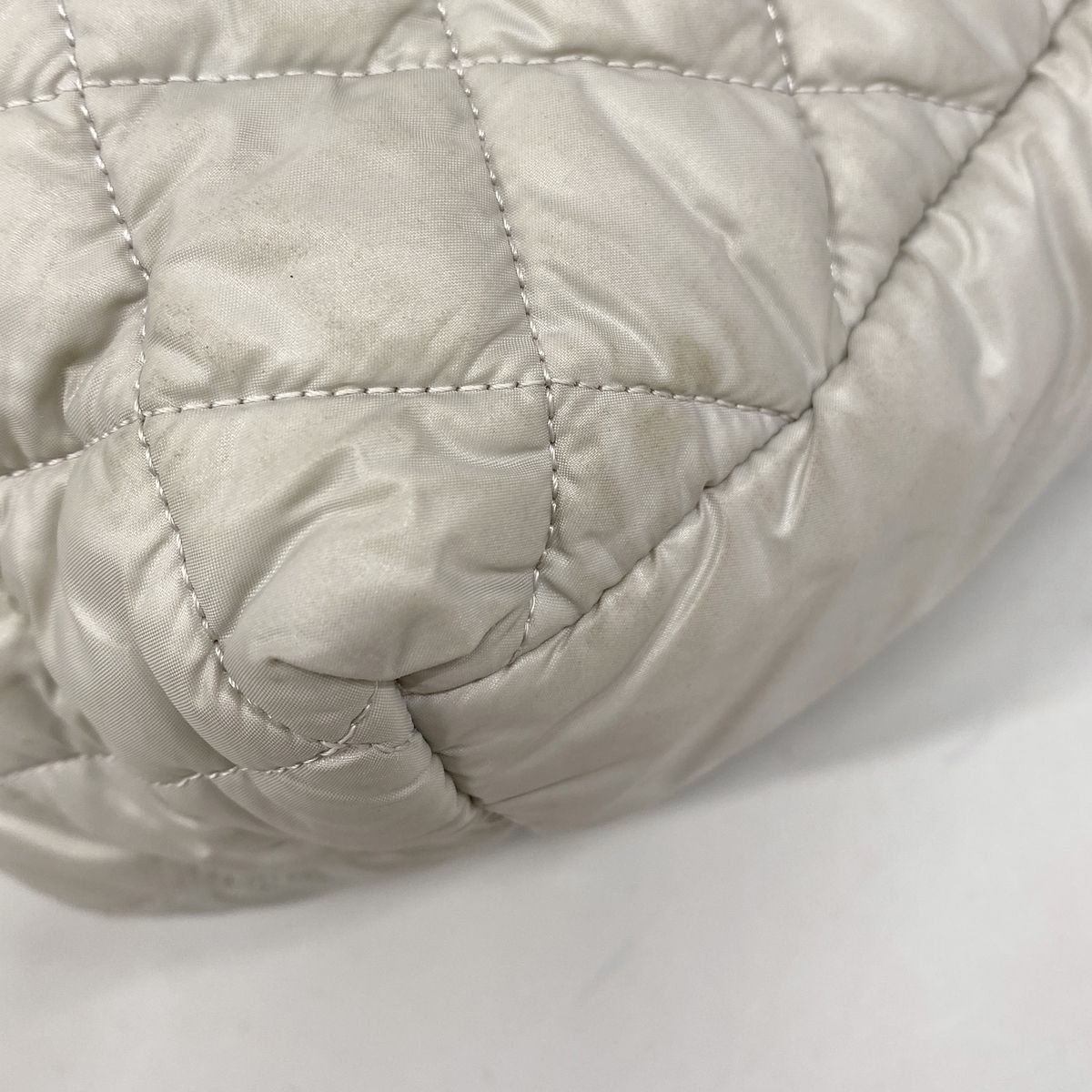 Chanel Tote Bag Coco Cocoon Nylon Gray Silver — view 6