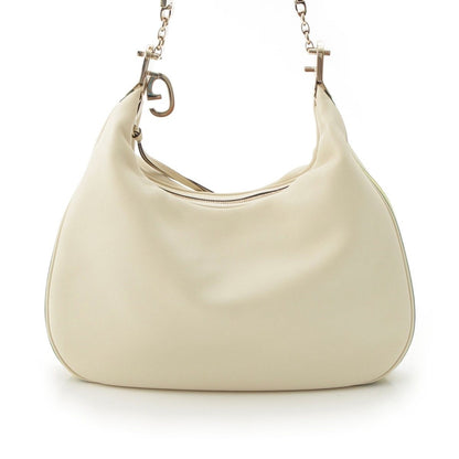 Gucci Attache Medium Leather 2-Way Shoulder Bag G with Replacement Strap White — view 2
