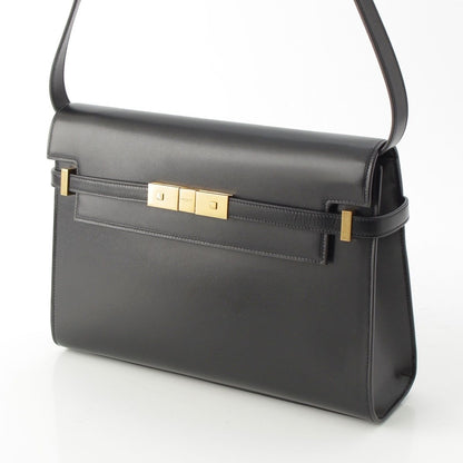 Saint Laurent Paris Manhattan Leather Shoulder Bag Black — view 3