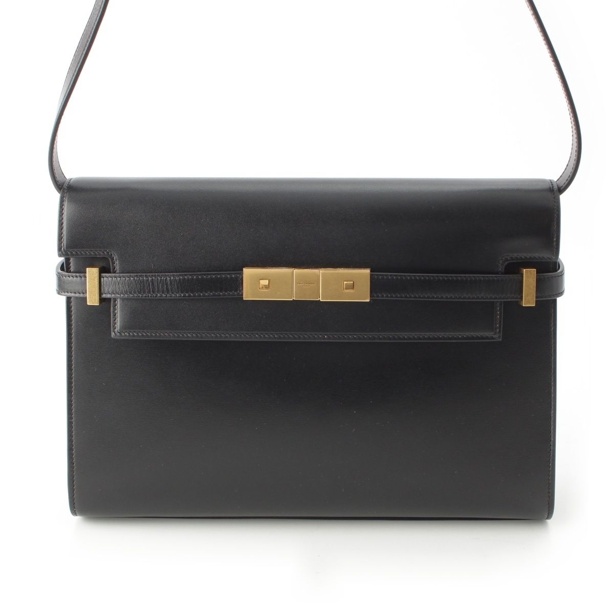 Saint Laurent Paris Manhattan Leather Shoulder Bag Black — view 2