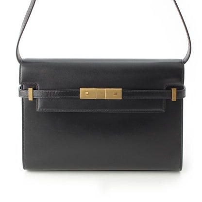 Saint Laurent Paris Manhattan Leather Shoulder Bag Black — view 2