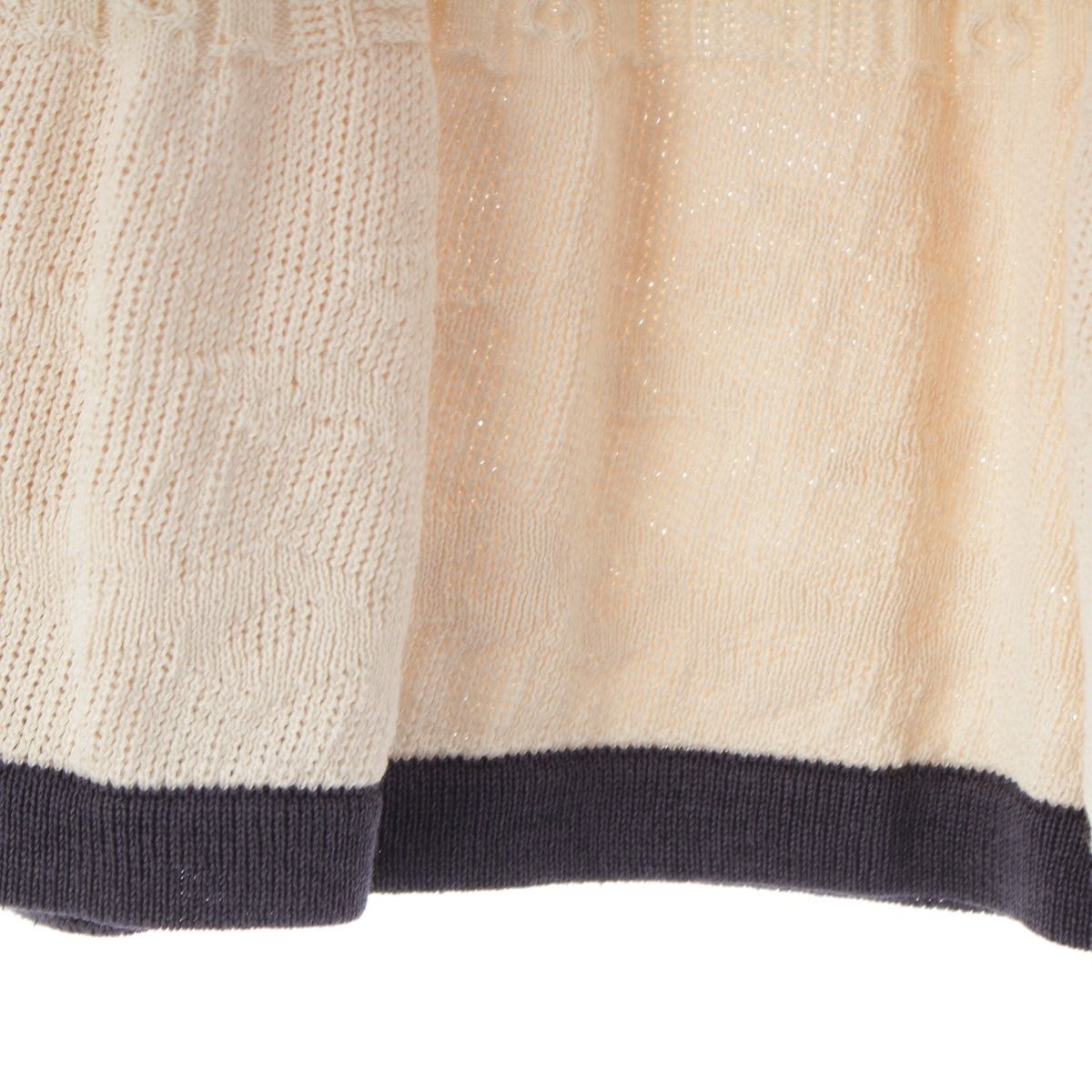 Chanel Cotton Medusa Face Charm Cable Knit Skirt Ivory Navy 38 — view 8